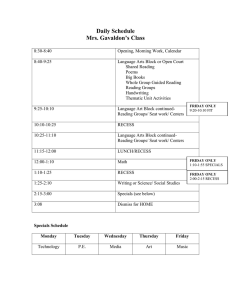 Daily Schedule Mrs. Gavaldon’s Class