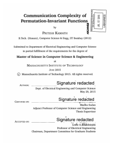 Communication  Complexity  of = Permutation-Invariant Functions &lt;