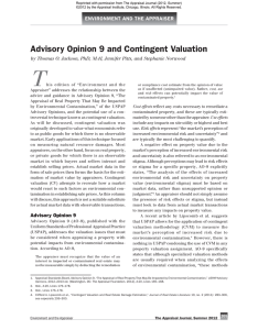 T Advisory Opinion 9 and Contingent Valuation