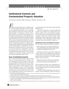 E e n v i r o n m e n... Institutional Controls and Contaminated Property Valuation