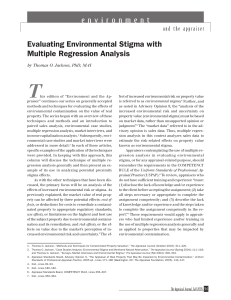 T e n v i r o n m e n... Evaluating Environmental Stigma with Multiple Regression Analysis