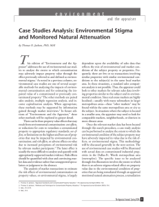 T Case Studies Analysis: Environmental Stigma and Monitored Natural Attenuation