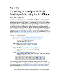 Collect, organize and publish image- iPhoto Step-by-Step