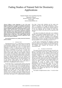 Fading Studies of Natural Salt for Dosimetry Applications