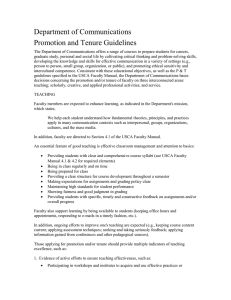 Department of Communications Promotion and Tenure Guidelines
