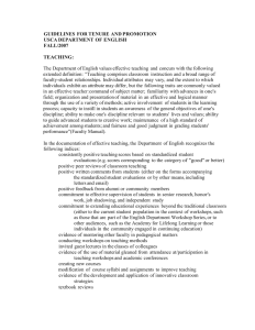 GUIDELINES  FOR TENURE AND PROMOTION USCA DEPARTMENT OF ENGLISH FALL/2007 TEACHING: