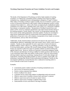 Psychology Department Promotion and Tenure Guidelines Narrative and Examples Teaching