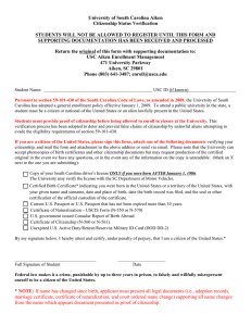 University of South Carolina Aiken Citizenship Status Verification