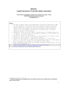 BRAZIL: Legal framework of private higher education