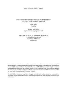 NBER WORKING PAPER SERIES EVIDENCE FROM LOTUS V. BORLAND