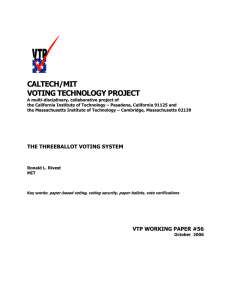 CALTECH/MIT VOTING TECHNOLOGY PROJECT