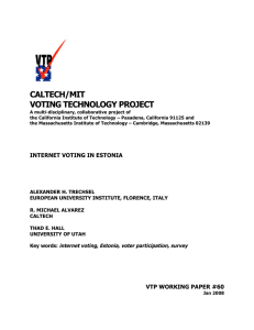 CALTECH/MIT VOTING TECHNOLOGY PROJECT