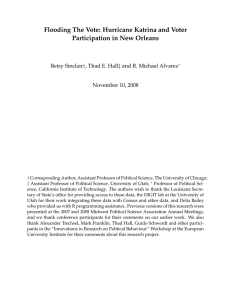 Flooding The Vote: Hurricane Katrina and Voter Participation in New Orleans