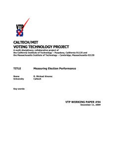 CALTECH/MIT VOTING TECHNOLOGY PROJECT