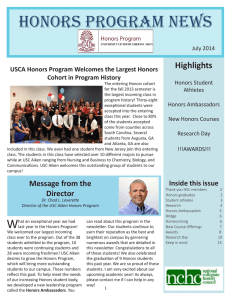 Honors Program news Highlights