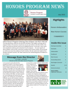 Honors Program news Highlights Inside this issue