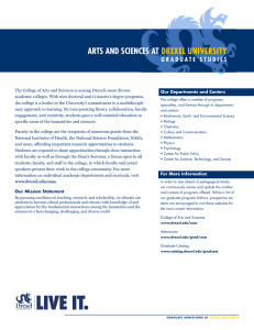 ARTS AND SCIENCES AT DREXEL UNIVERSITY