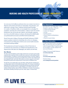 NURSING AND HEALTH PROFESSIONS AT DREXEL UNIVERSITY