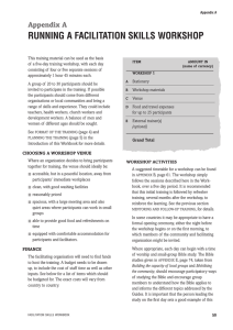 RUNNING A FACILITATION SKILLS WORKSHOP Appendix A