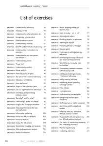 Understanding advocacy Power mapping and target  15