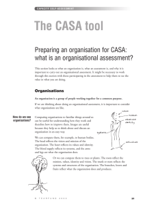 The CASA tool Preparing an organisation for CASA: