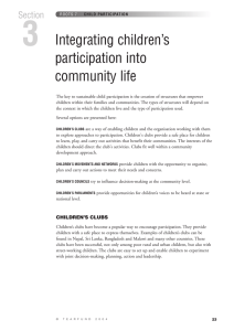 3 Integrating children’s participation into community life
