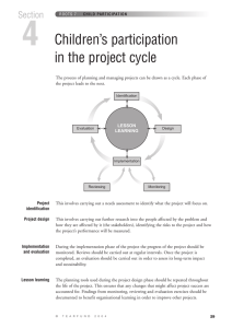 4 Children’s participation in the project cycle Section
