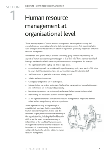 1 Human resource management at organisational level