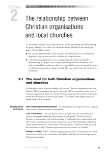 2 The relationship between Christian organisations and local churches