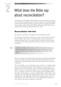 2 What does the Bible say about reconciliation? Section