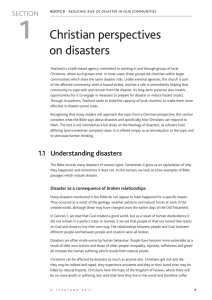 1 Christian perspectives on disasters SECTION