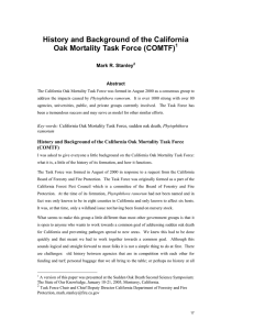 History and Background of the California Oak Mortality Task Force (COMTF)