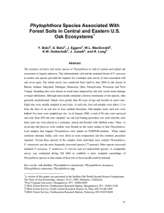 Phytophthora Forest Soils in Central and Eastern U.S. Oak Ecosystems