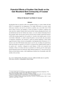 Potential Effects of Sudden Oak Death on the California