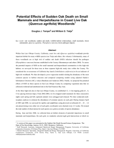 Potential Effects of Sudden Oak Death on Small Quercus agrifolia