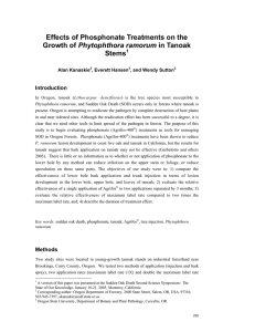 Effects of Phosphonate Treatments on the Phytophthora ramorum Stems Introduction