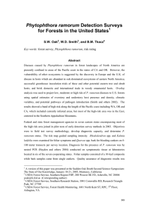 Phytophthora ramorum for Forests in the United States  S.W. Oak