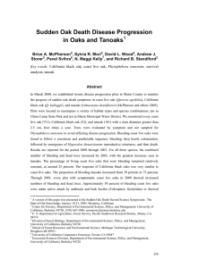 Sudden Oak Death Disease Progression in Oaks and Tanoaks