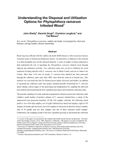 Understanding the Disposal and Utilization Phytophthora ramorum Infested Wood