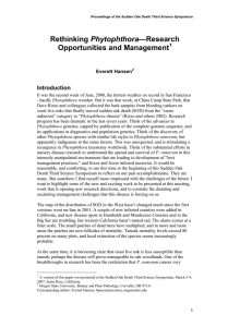 Phytophthora Opportunities and Management  Introduction