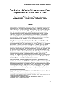 Phytophthora ramorum Oregon Forests: Status After 6 Years  Alan Kanaskie,
