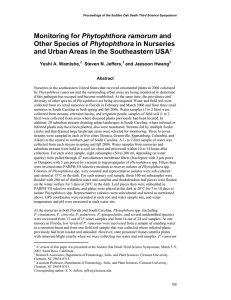 Phytophthora ramorum Phytophthora and Urban Areas in the Southeastern USA
