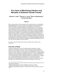 Five Years of Monitoring Infection and Mortality in Redwood Tanoak Forests