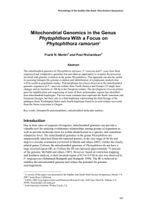 Mitochondrial Genomics in the Genus Phytophthora Phytophthora ramorum