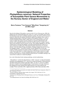 Epidemiological Modeling of of Susceptible Plant Genera Movements in Phytophthora ramorum