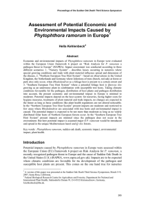 Assessment of Potential Economic and Environmental Impacts Caused by  Phytophthora ramorum