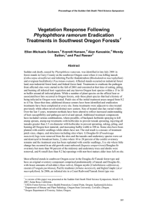 Vegetation Response Following Treatments in Southwest Oregon Forests  Phytophthora ramorum