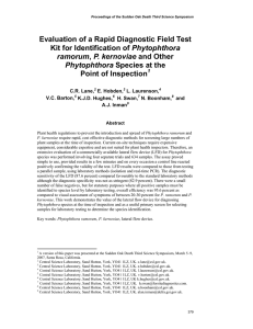 Evaluation of a Rapid Diagnostic Field Test Phytophthora Point of Inspection