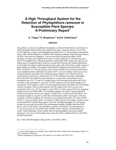 A High Throughput System for the Phytophthora Susceptible Plant Species: A Preliminary Report