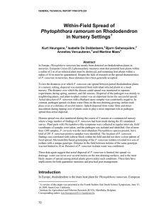 Within-Field Spread of in Nursery Settings  Phytophthora ramorum